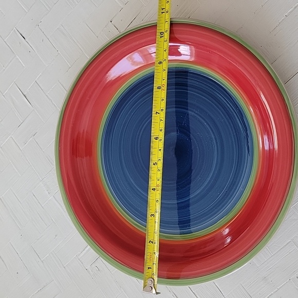 Royal Norfolk Stoneware Mambo One Dinner Plate and One Salad/Soup Bowl - Picture 5 of 6